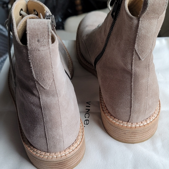 Vince Cabria Lace Up Suede Boot LT Smokewood 9.5 - Picture 8 of 11